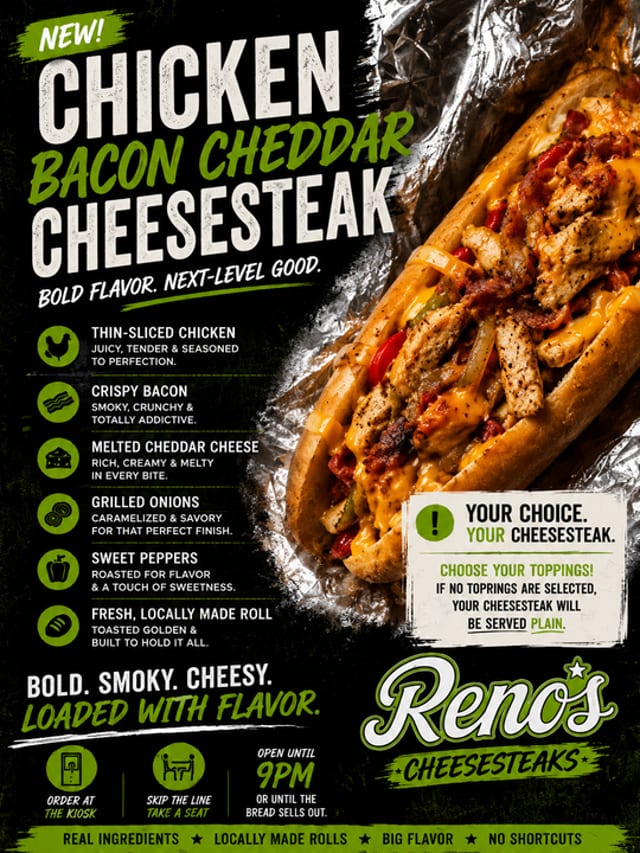 Chicken Bacon Cheddar Cheesesteak.