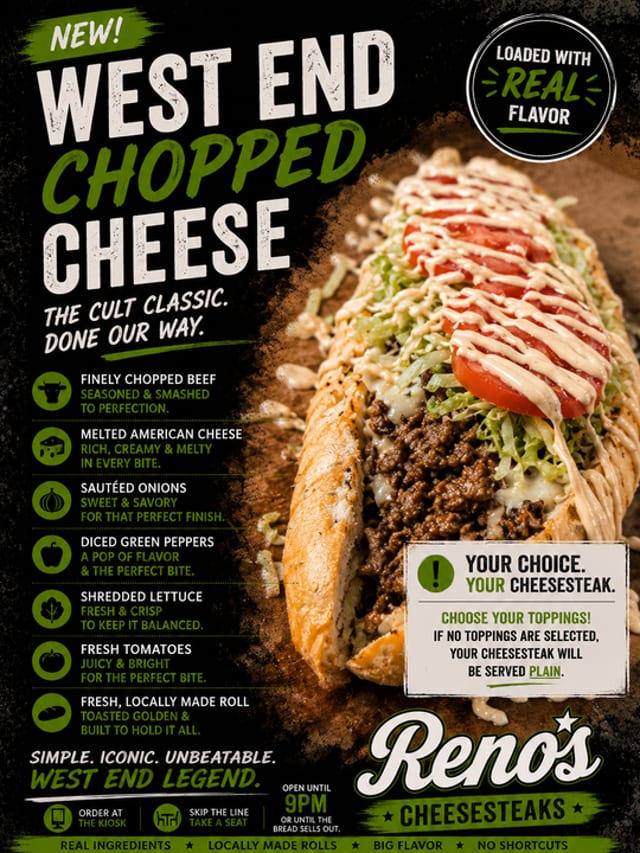 West End Beef Chopped Cheese.