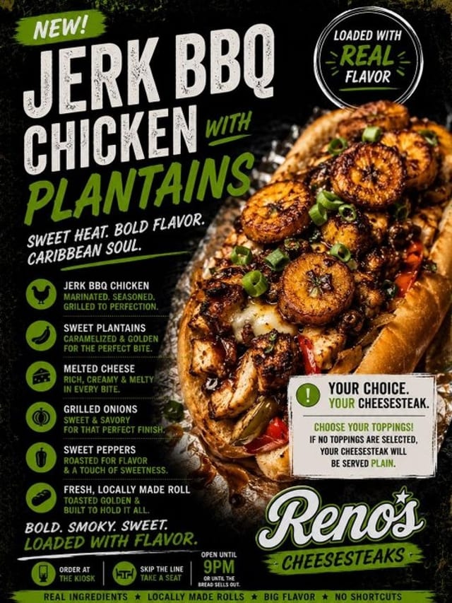 Parkwood Jerk BBQ Chicken Cheesesteak.