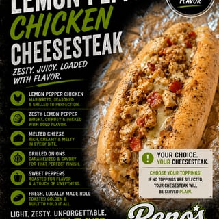 Lemon Pepper Chicken Cheesesteak