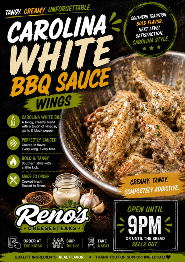 Carolina White BBQ W/Fries.