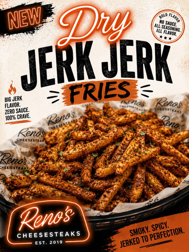 Dry Jerk Jerk Fries.
