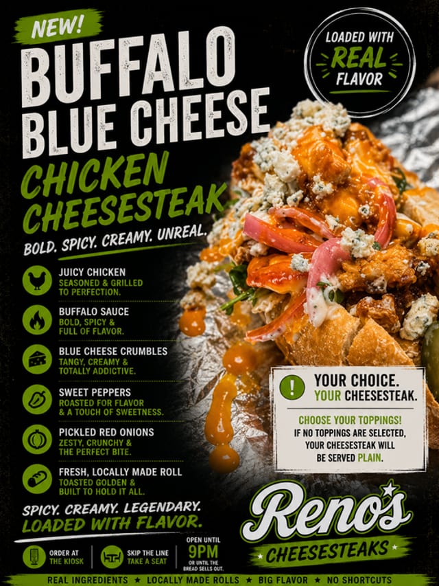 Lakewood Buffalo Blue Cheese Chicken Cheesesteak.