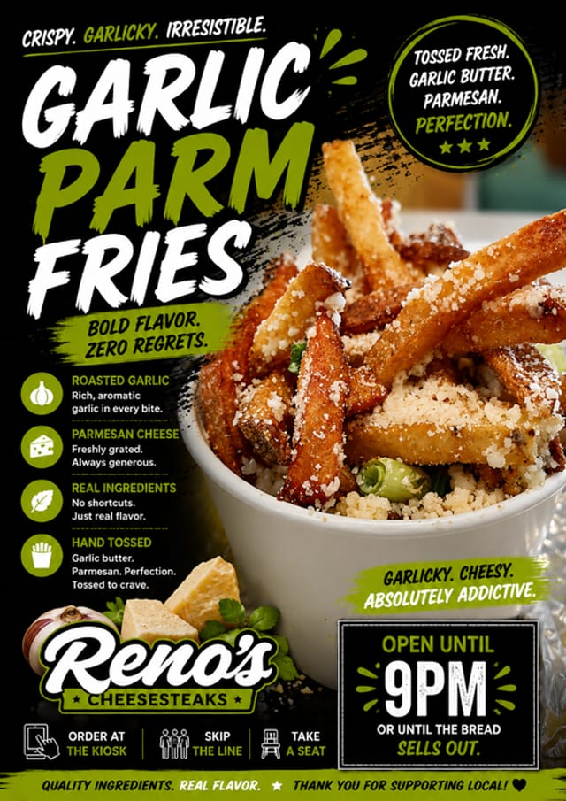 Garlic Parmesan Cheese Fries.